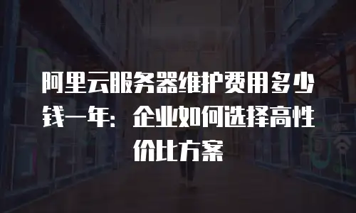 阿里云服务器维护费用多少钱一年：企业如何选择高性价比方案