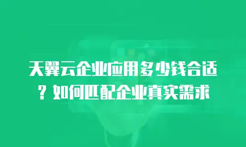 天翼云企业应用多少钱合适？如何匹配企业真实需求