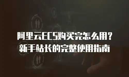 阿里云ECS购买完怎么用？新手站长的完整使用指南