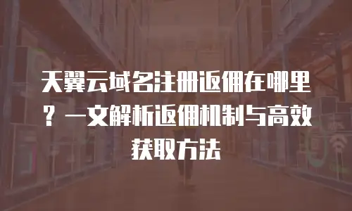 天翼云域名注册返佣在哪里？一文解析返佣机制与高效获取方法