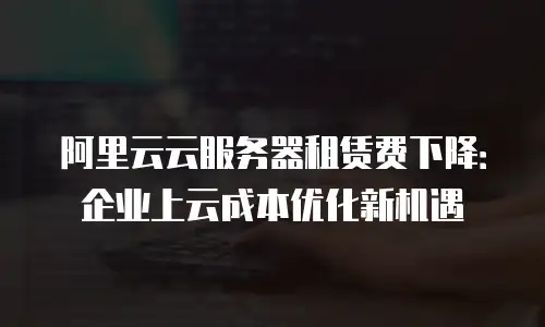 阿里云云服务器租赁费下降：企业上云成本优化新机遇