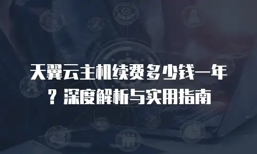 天翼云主机续费多少钱一年？深度解析与实用指南