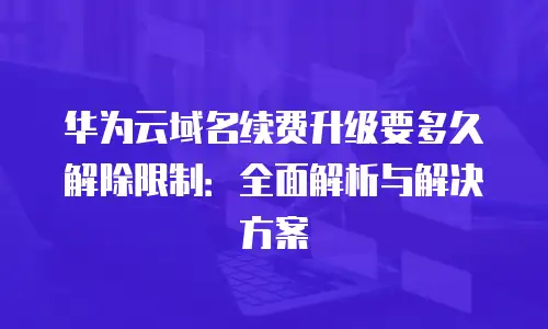 华为云域名续费升级要多久解除限制：全面解析与解决方案