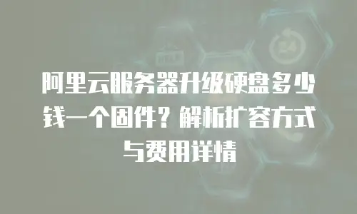 阿里云服务器升级硬盘多少钱一个固件？解析扩容方式与费用详情