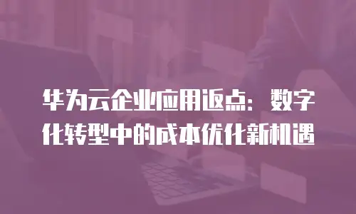 华为云企业应用返点：数字化转型中的成本优化新机遇