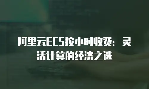 阿里云ECS按小时收费：灵活计算的经济之选