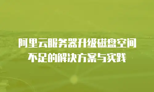 阿里云服务器升级磁盘空间不足的解决方案与实践