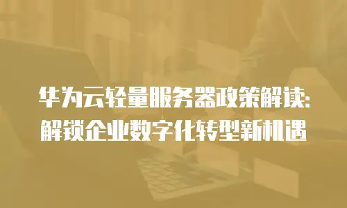 华为云轻量服务器政策解读：解锁企业数字化转型新机遇