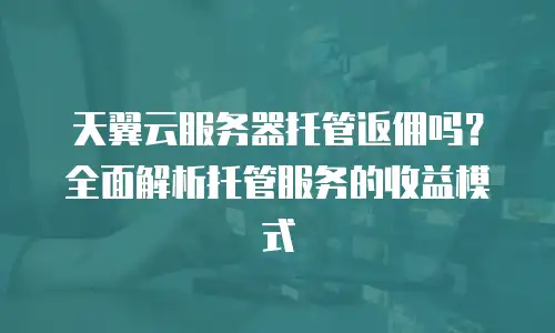 天翼云服务器托管返佣吗？全面解析托管服务的收益模式
