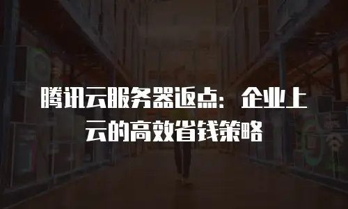 腾讯云服务器返点：企业上云的高效省钱策略