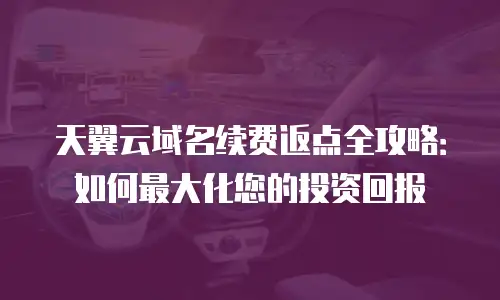 天翼云域名续费返点全攻略：如何最大化您的投资回报
