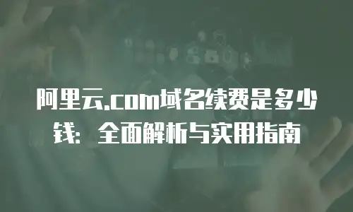 阿里云.com域名续费是多少钱：全面解析与实用指南