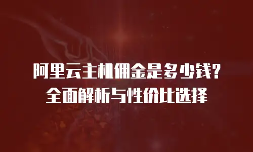 阿里云主机佣金是多少钱？全面解析与性价比选择