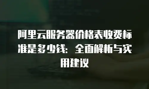 阿里云服务器价格表收费标准是多少钱：全面解析与实用建议