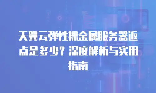 天翼云弹性裸金属服务器返点是多少？深度解析与实用指南