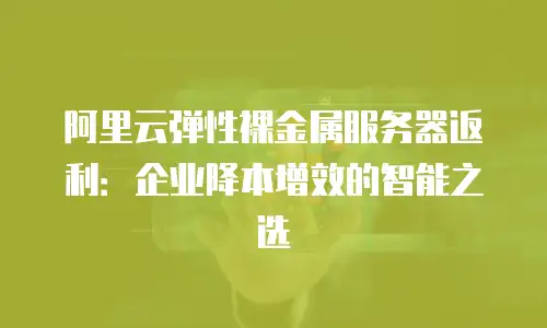 阿里云弹性裸金属服务器返利：企业降本增效的智能之选