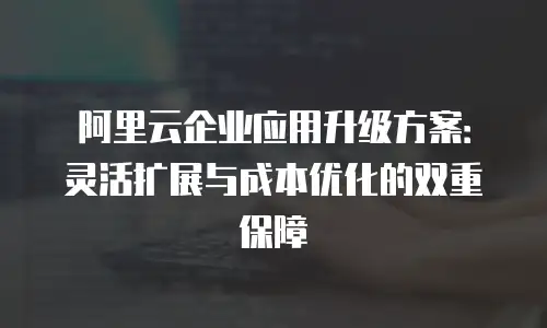 阿里云企业应用升级方案：灵活扩展与成本优化的双重保障