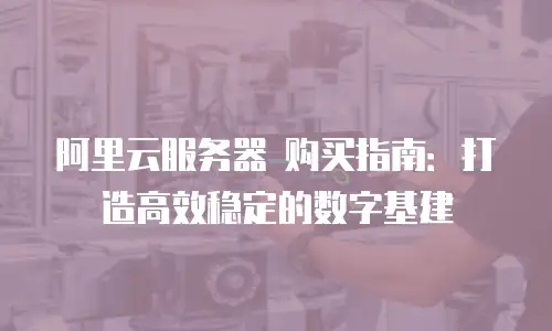 阿里云服务器 购买指南：打造高效稳定的数字基建