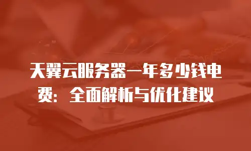 天翼云服务器一年多少钱电费：全面解析与优化建议