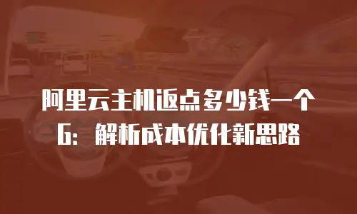 阿里云主机返点多少钱一个G：解析成本优化新思路