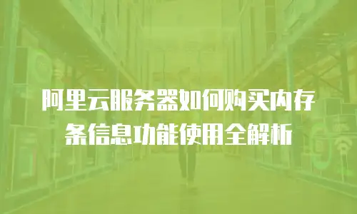 阿里云服务器如何购买内存条信息功能使用全解析