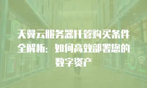天翼云服务器托管购买条件全解析：如何高效部署您的数字资产
