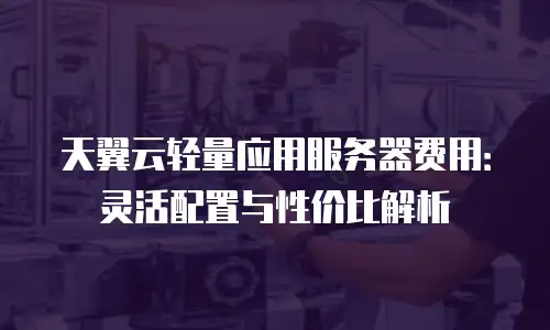 天翼云轻量应用服务器费用：灵活配置与性价比解析