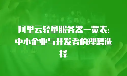 阿里云轻量服务器一览表：中小企业与开发者的理想选择