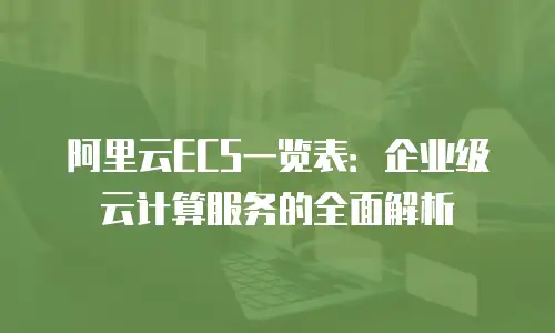 阿里云ECS一览表：企业级云计算服务的全面解析
