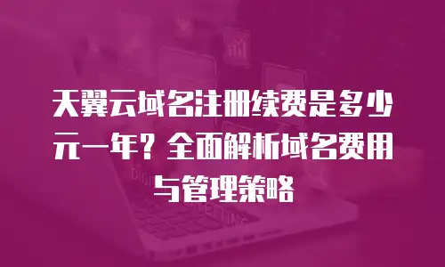 天翼云域名注册续费是多少元一年？全面解析域名费用与管理策略