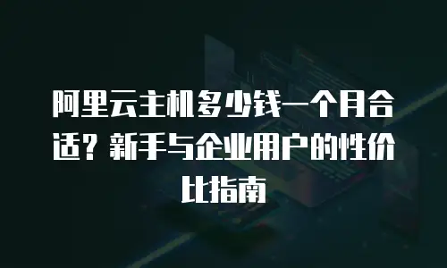 阿里云主机多少钱一个月合适？新手与企业用户的性价比指南