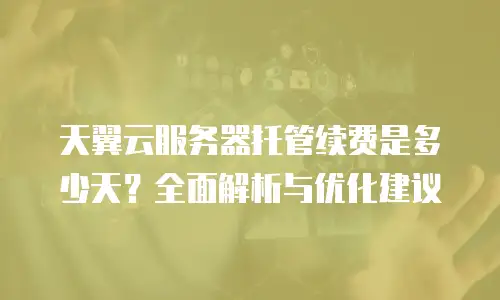 天翼云服务器托管续费是多少天？全面解析与优化建议