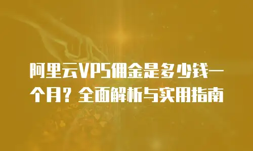 阿里云VPS佣金是多少钱一个月？全面解析与实用指南