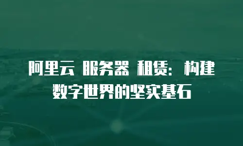 阿里云 服务器 租赁：构建数字世界的坚实基石