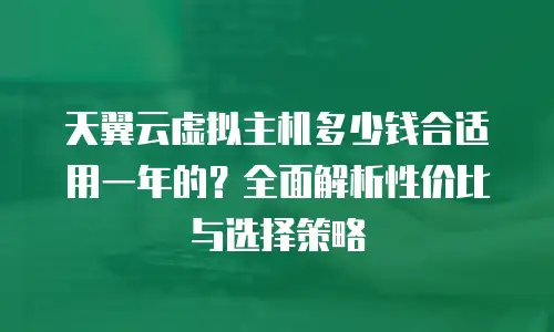 天翼云虚拟主机多少钱合适用一年的？全面解析性价比与选择策略