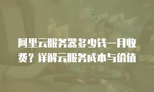 阿里云服务器多少钱一月收费？详解云服务成本与价值