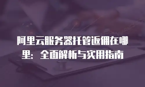阿里云服务器托管返佣在哪里：全面解析与实用指南