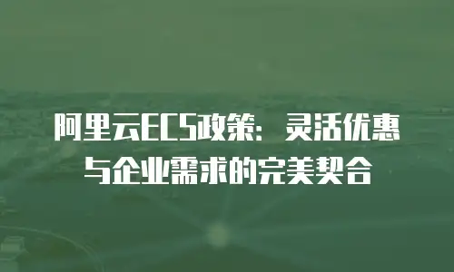 阿里云ECS政策：灵活优惠与企业需求的完美契合