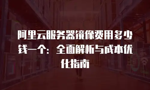 阿里云服务器镜像费用多少钱一个：全面解析与成本优化指南