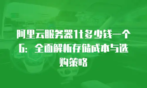阿里云服务器1t多少钱一个G：全面解析存储成本与选购策略