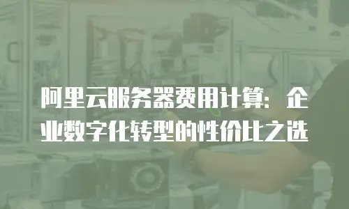 阿里云服务器费用计算：企业数字化转型的性价比之选