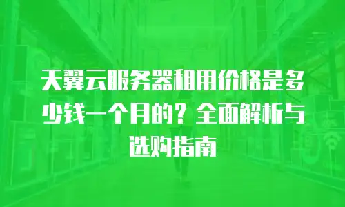 天翼云服务器租用价格是多少钱一个月的？全面解析与选购指南