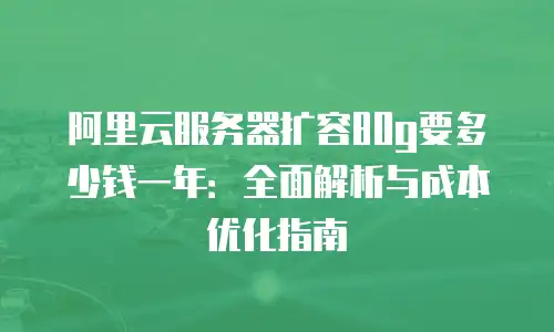 阿里云服务器扩容80g要多少钱一年：全面解析与成本优化指南