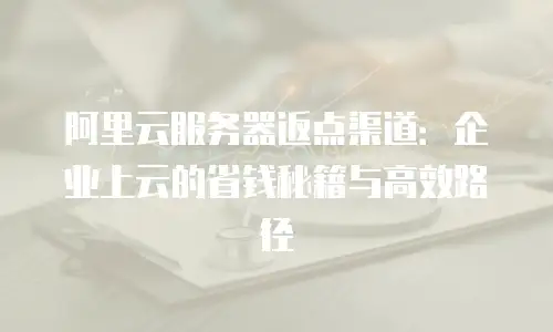 阿里云服务器返点渠道：企业上云的省钱秘籍与高效路径