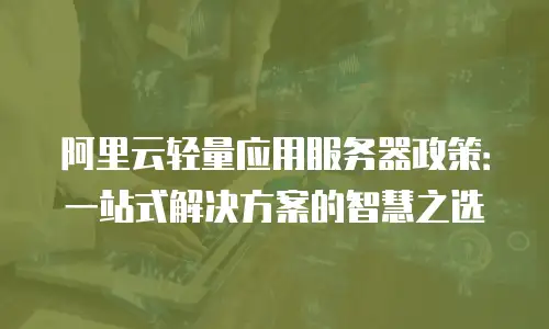 阿里云轻量应用服务器政策：一站式解决方案的智慧之选