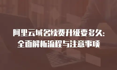 阿里云域名续费升级要多久：全面解析流程与注意事项