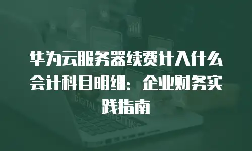 华为云服务器续费计入什么会计科目明细：企业财务实践指南