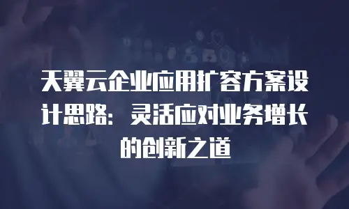 天翼云企业应用扩容方案设计思路：灵活应对业务增长的创新之道