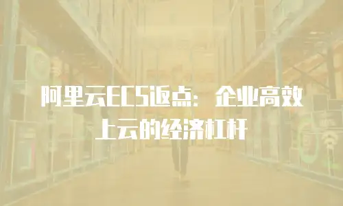 阿里云ECS返点：企业高效上云的经济杠杆