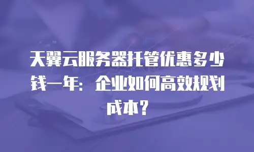 天翼云服务器托管优惠多少钱一年：企业如何高效规划成本？